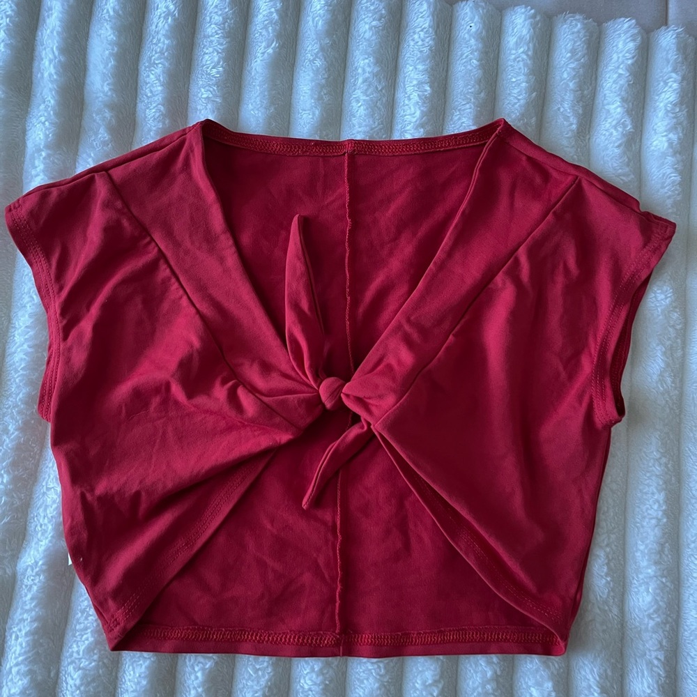 CANOAN Red Tie-Back Women's Top